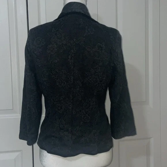 Wet Seal SZ L Black Floral Single Button Front Blazer - Picture 6 of 15